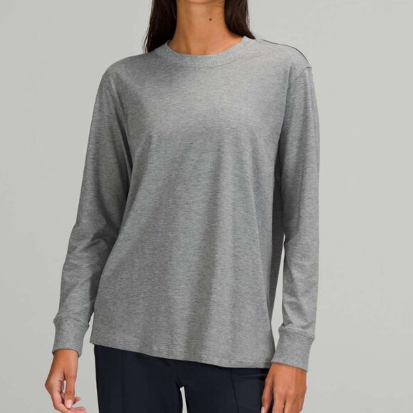 Lululemon Gray All Yours Long Sleeve Shirt top 8 - Picture 1 of 6